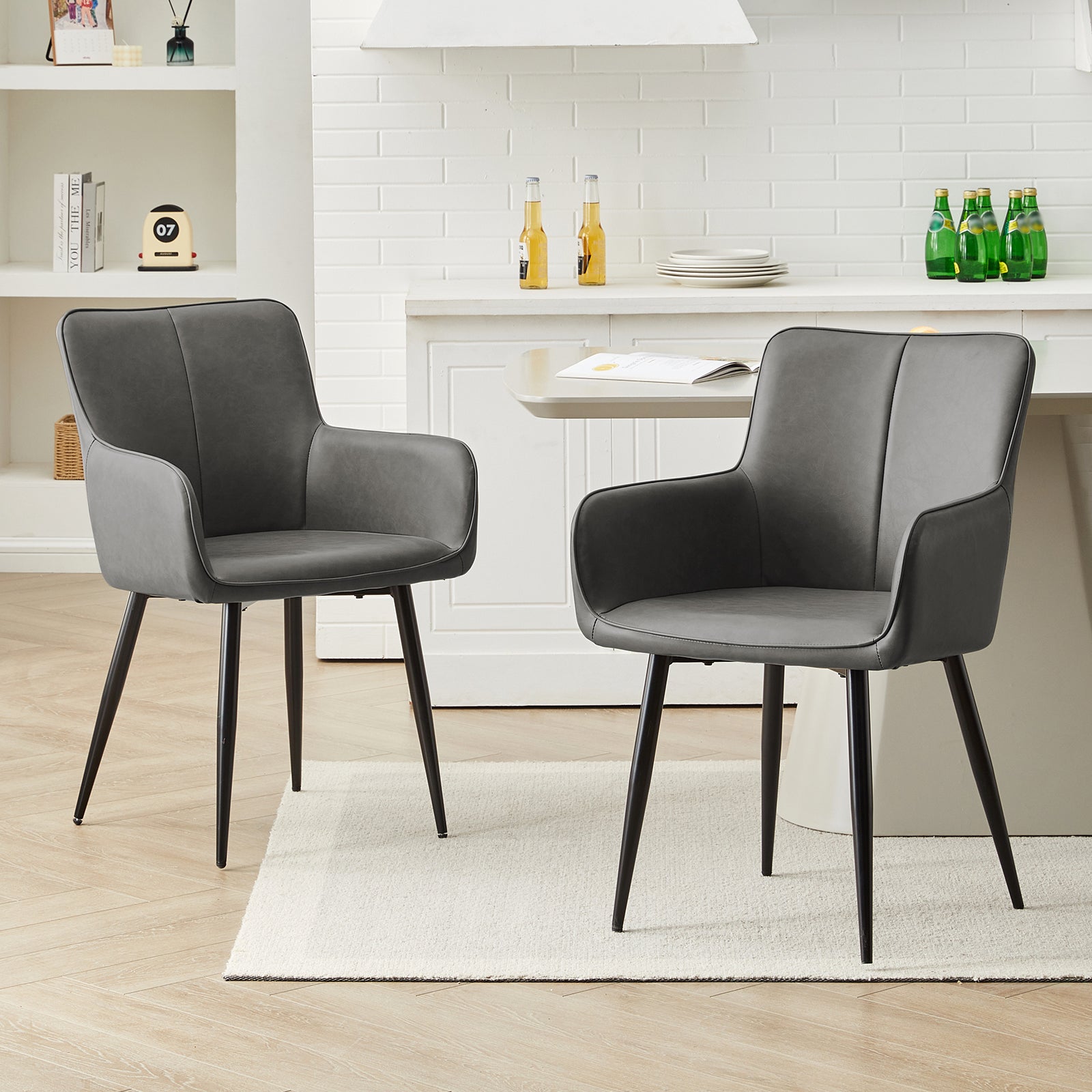 Muhsina Esszimmerstuhl aus Kunstleder[2er-Set]
