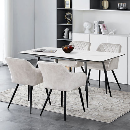 Moree Esszimmerstühle aus Samt mit Diamant-Steppung[2er-Set]