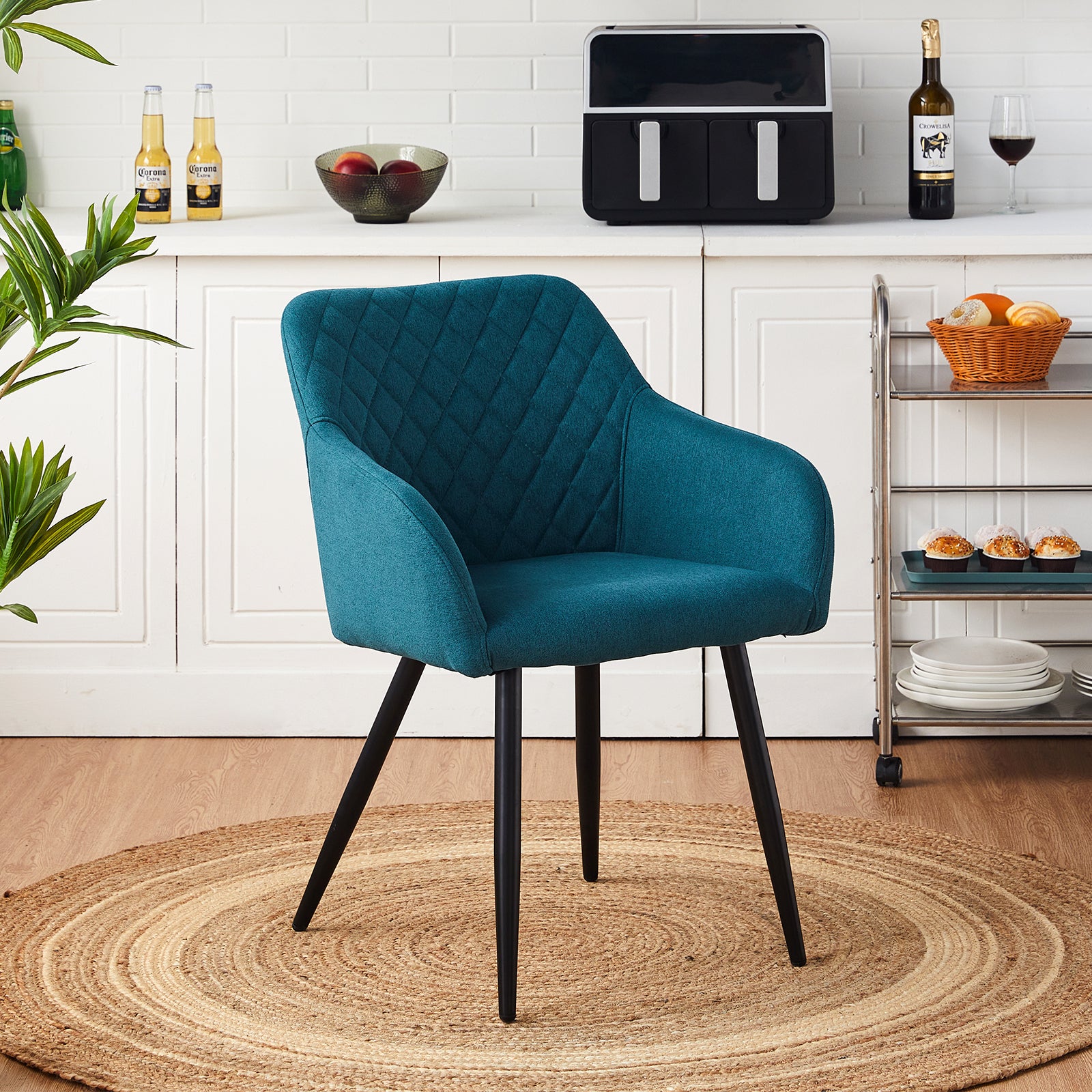 Lumes Esszimmerstühle aus Leinen[2er-Set]