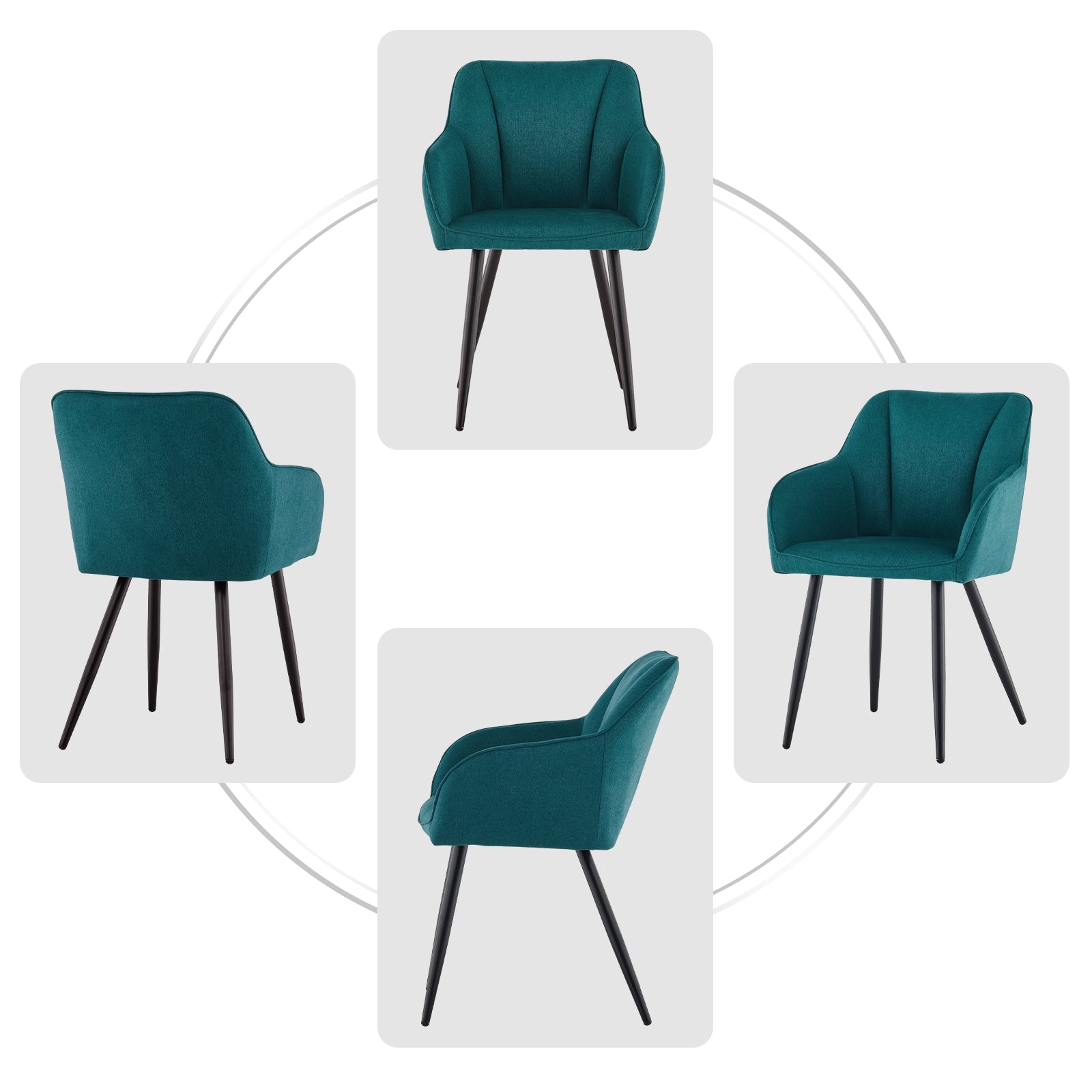 Tova Esszimmerstuhl aus Leinen[2er Set]