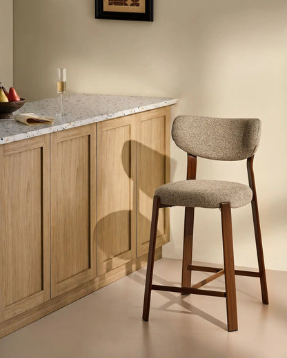 Bramley Barhocker mit Chenillebezug in Taupe