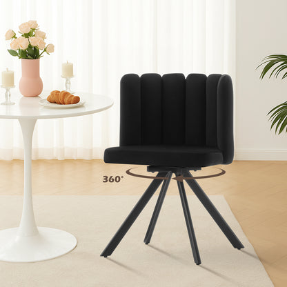 Fleur Esszimmerstuhl aus Samt mit Drehbarer