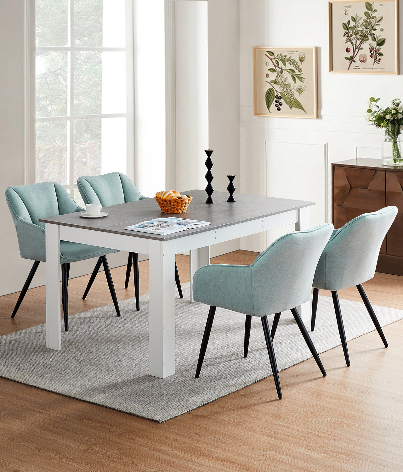 Tova Esszimmerstuhl aus Leinen[2er Set]