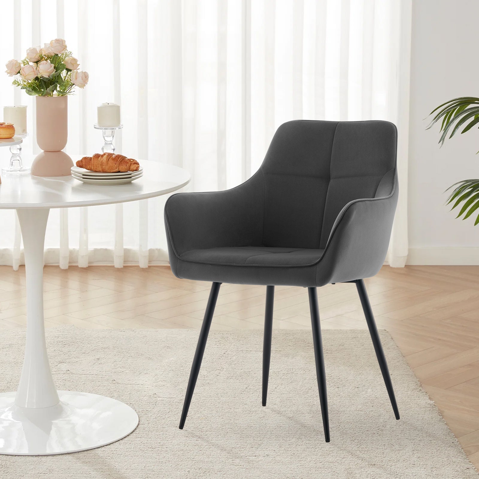 Aven Esszimmerstühle aus Samt[2er-Set]