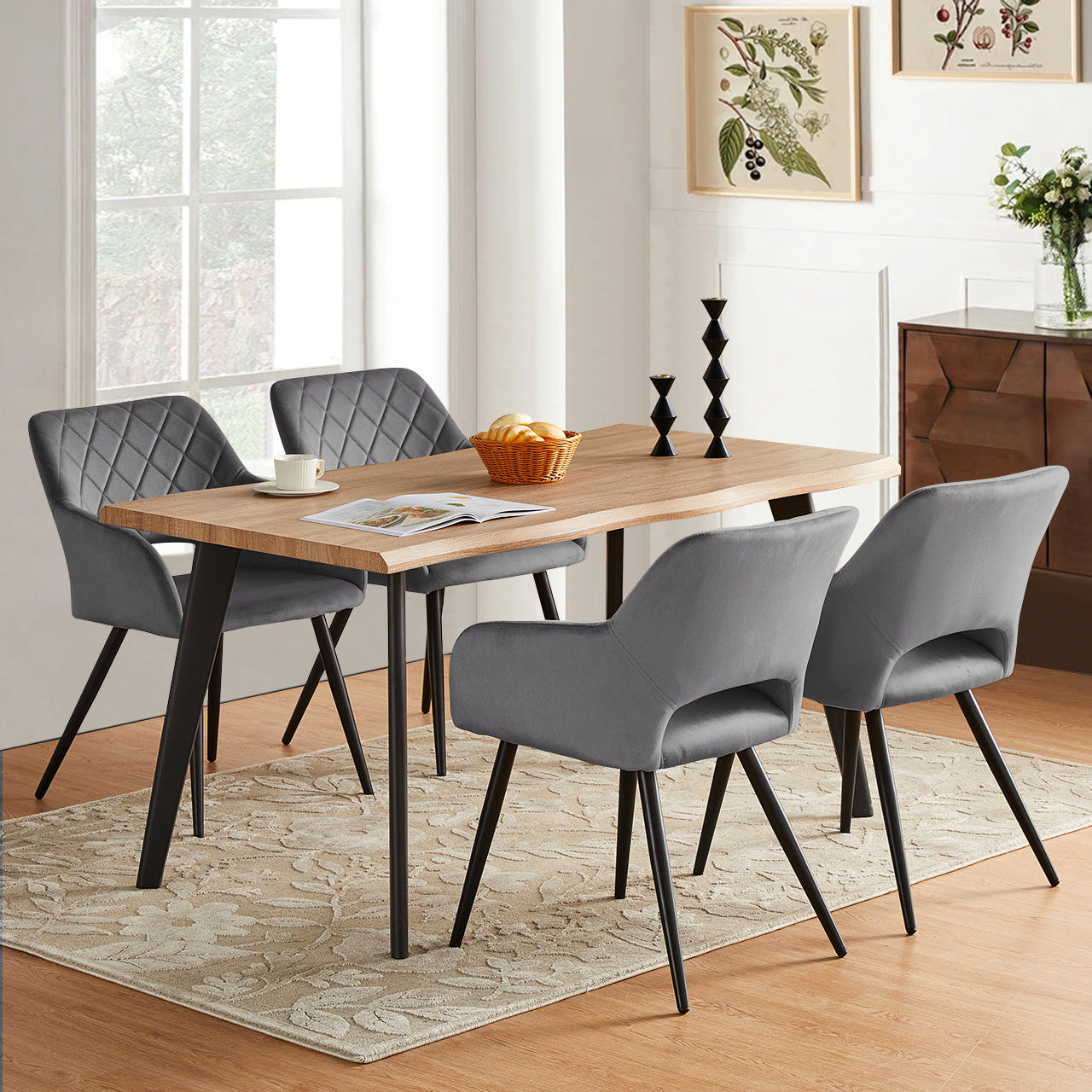 Kieran Esszimmerstühle aus Samt[2er-Set]