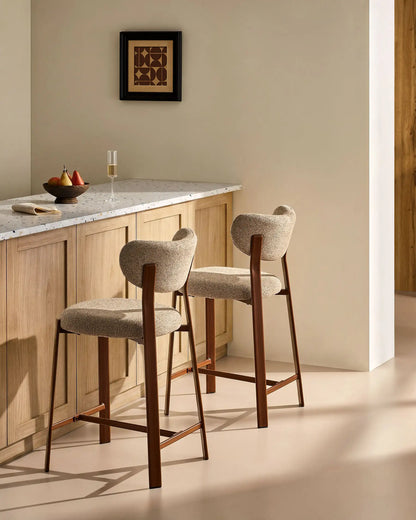 Bramley Barhocker mit Chenillebezug in Taupe