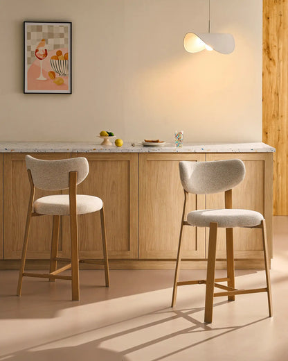 Bramley Barhocker mit Chenillebezug in Beige