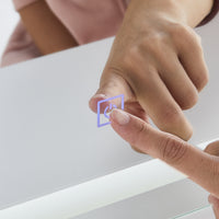 Anier LED Touch Schminktisch-Set Weiß mit Beleuchtung, Spiegel, Steckdose & USB, Ladefunktion und Hocker