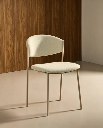 Rowan Esszimmerstuhl aus Leinen-Mischgewebe in Beige