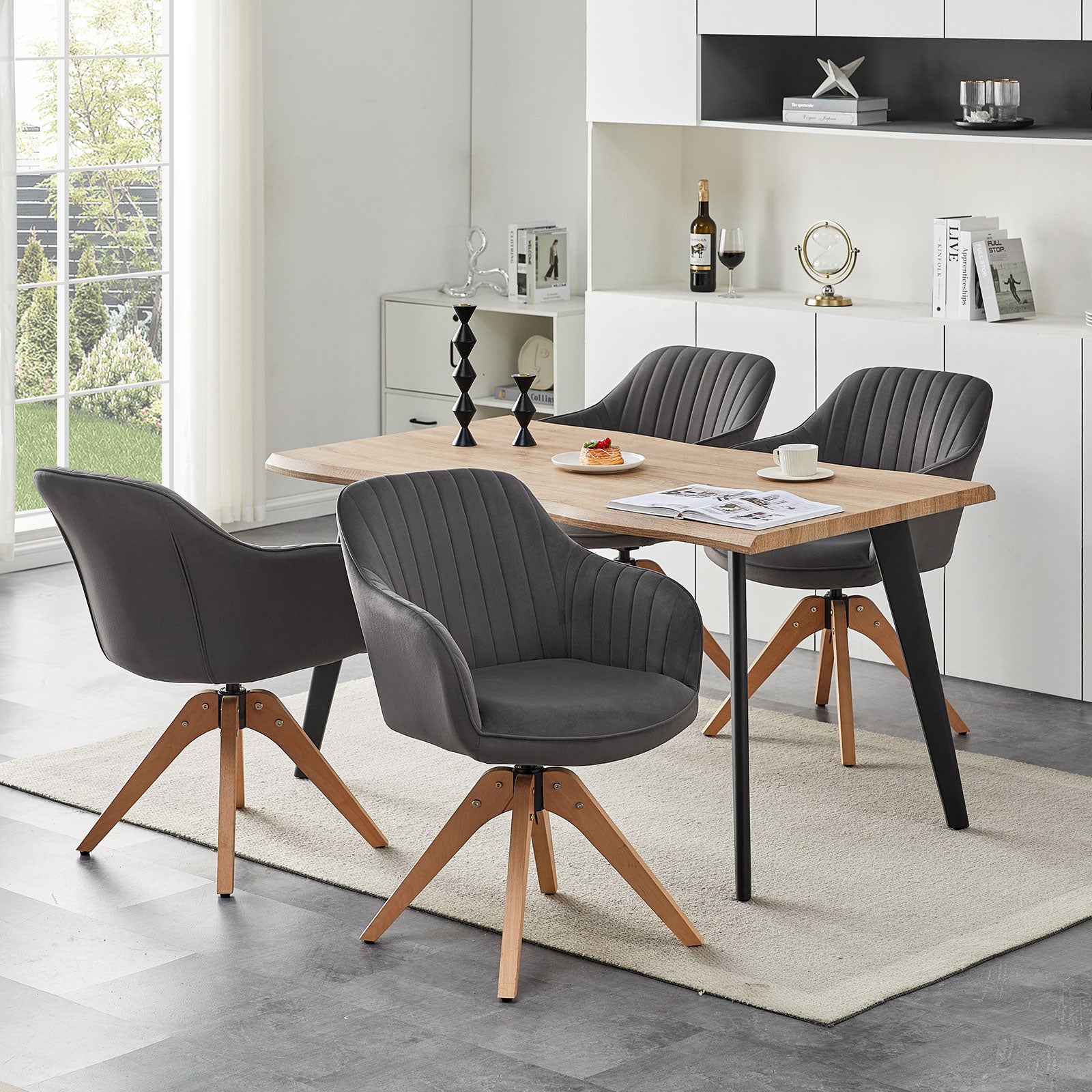 Aven Esszimmerstuhl aus Samt mit Drehbarer