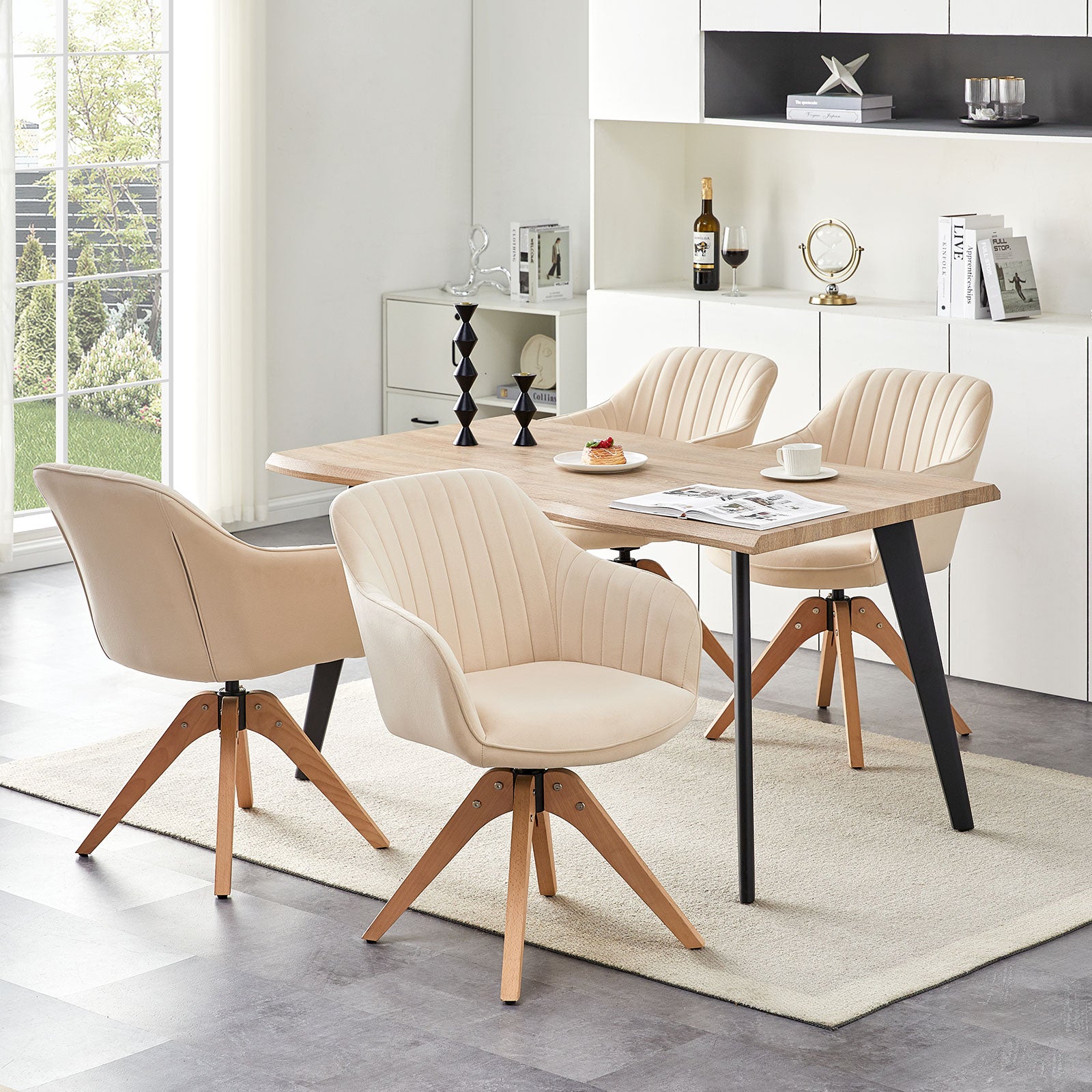 Aven Esszimmerstuhl aus Samt mit Drehbarer