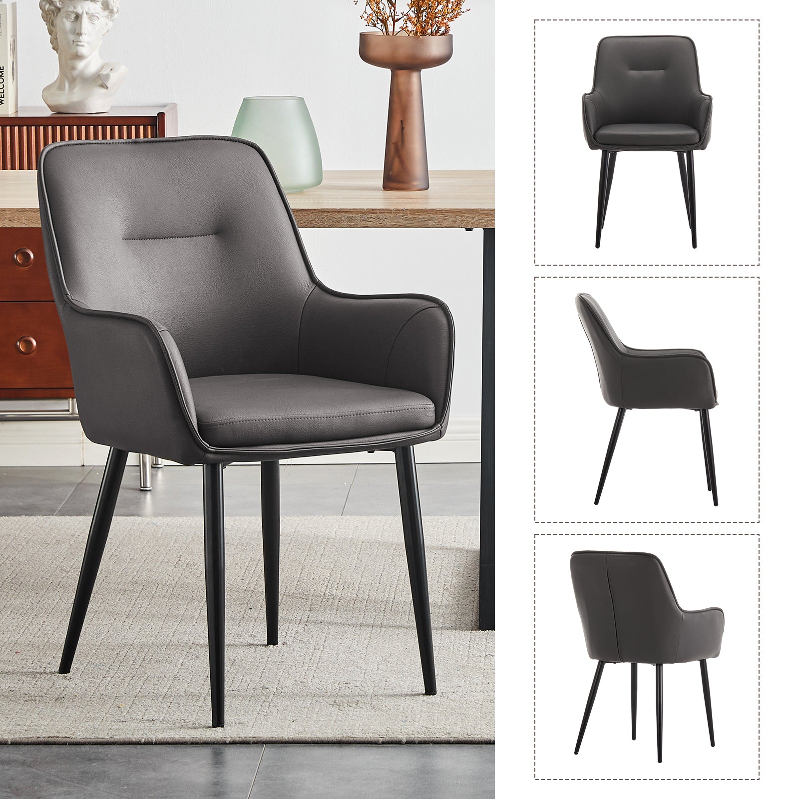 Maxine Esszimmerstühle aus Kunstleder[2er-Set]