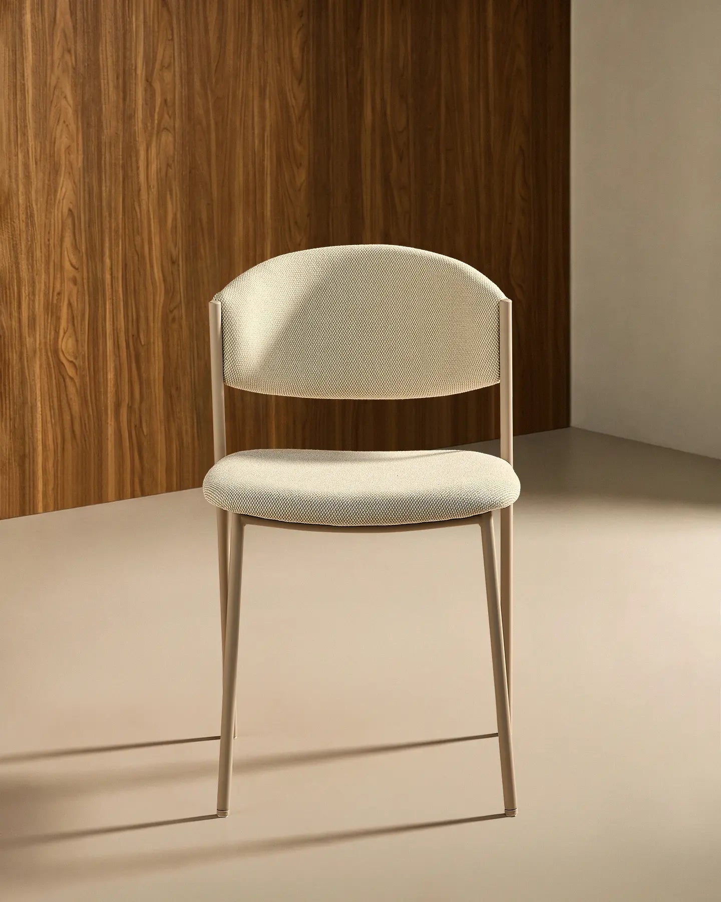 Rowan Esszimmerstuhl aus Leinen-Mischgewebe in Beige