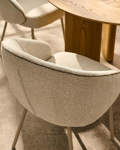 Elowen Esszimmerstuhl mit Chenillebezug in Beige