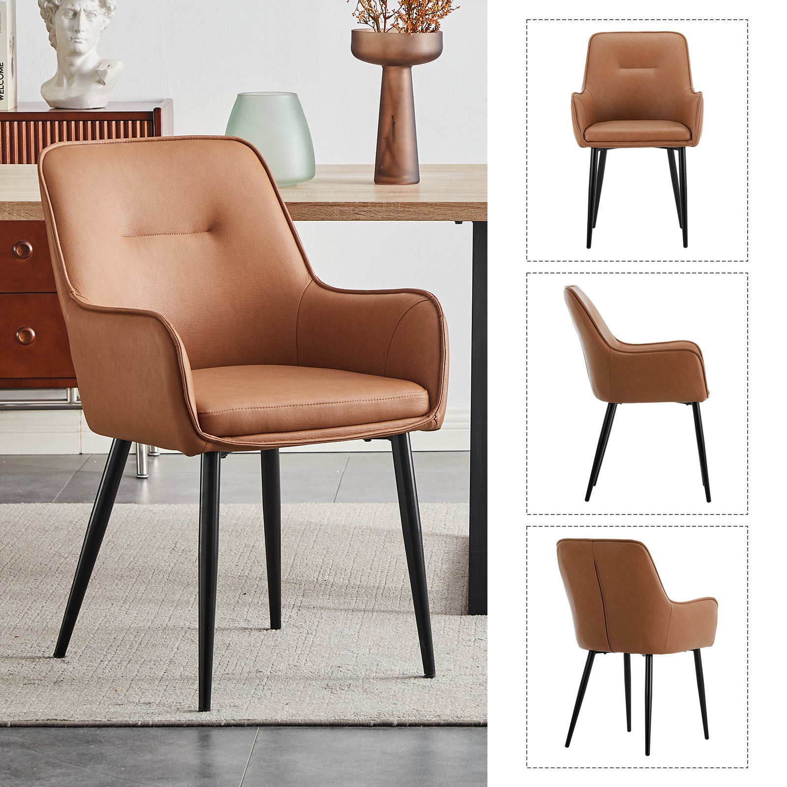 Maxine Esszimmerstühle aus Kunstleder[2er-Set]