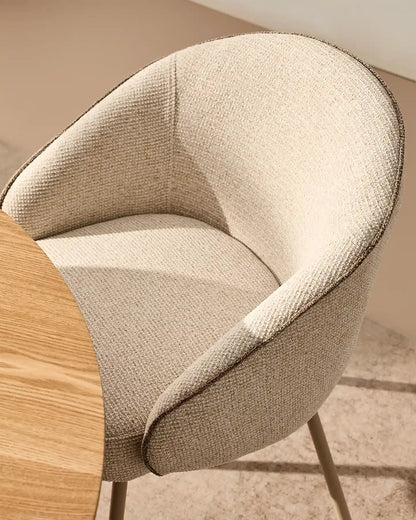 Elowen Esszimmerstuhl mit Chenillebezug in Beige