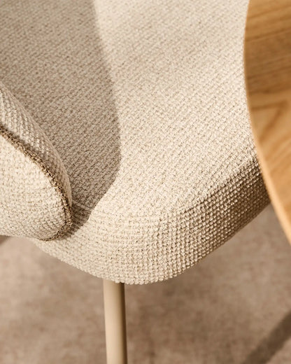 Elowen Esszimmerstuhl mit Chenillebezug in Beige