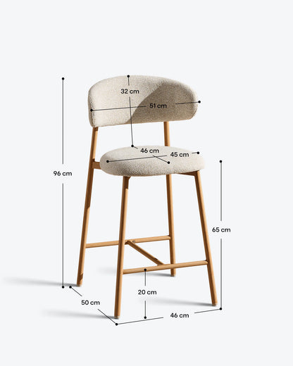 Rowan Barhocker mit Chenillebezug in Beige