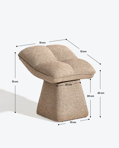 Liora Chenille-Schminktisch-Hocker – Komfort mit sanften Kurven