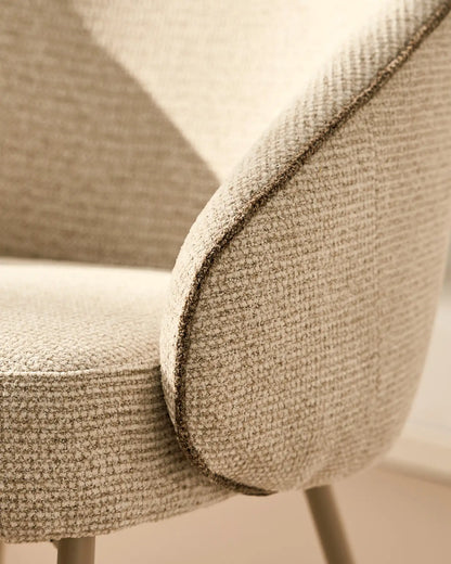 Elowen Esszimmerstuhl mit Chenillebezug in Beige