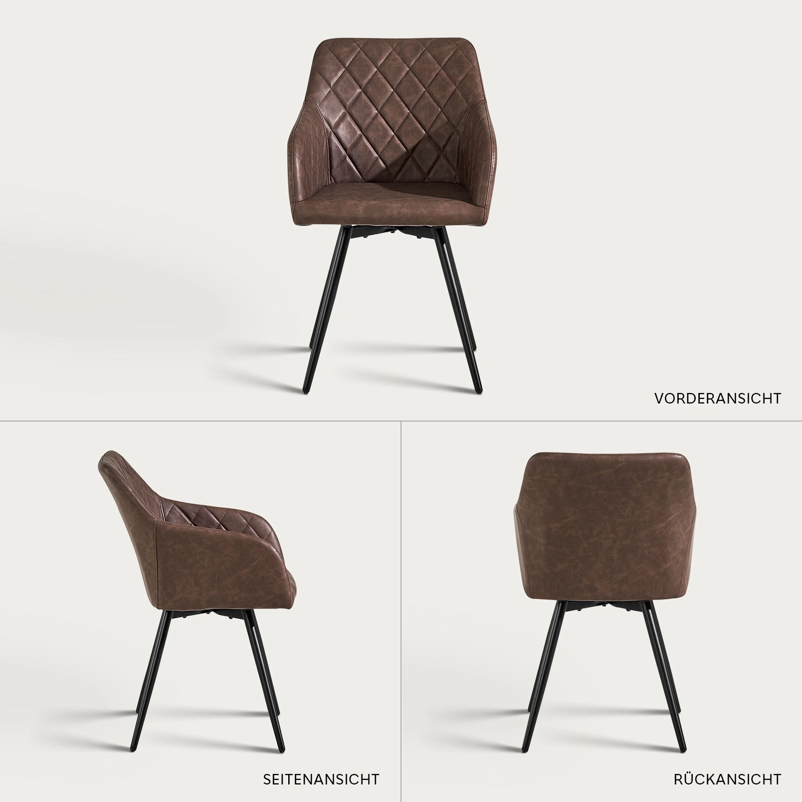 Moree Armlehnstühle aus Kunstleder mit Drehbarer