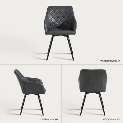 Moree Armlehnstühle aus Kunstleder mit Drehbarer