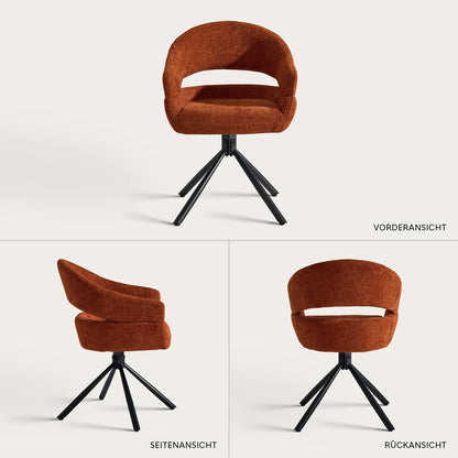 Clarice Moderner Drehsessel mit Armlehnstuhle aus Leinenmischgewebe