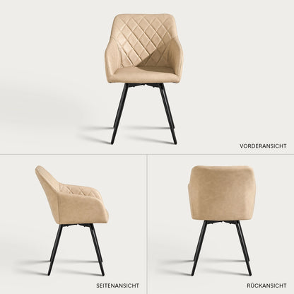 Moree Armlehnstühle aus Kunstleder mit Drehbarer