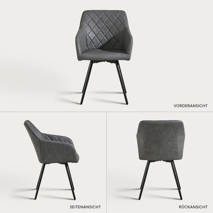 Moree Armlehnstühle aus Kunstleder mit Drehbarer