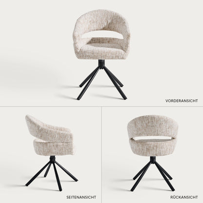 Clarice Moderner Drehsessel mit Armlehnstühle aus Chenille