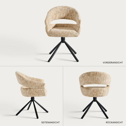 Clarice Moderner Drehsessel mit Armlehnstühle aus Chenille