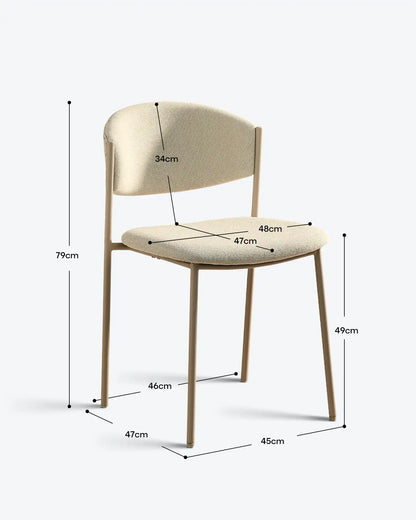 Rowan Esszimmerstuhl aus Leinen-Mischgewebe in Beige