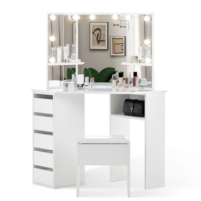 Rosa Eckschminktisch Set
