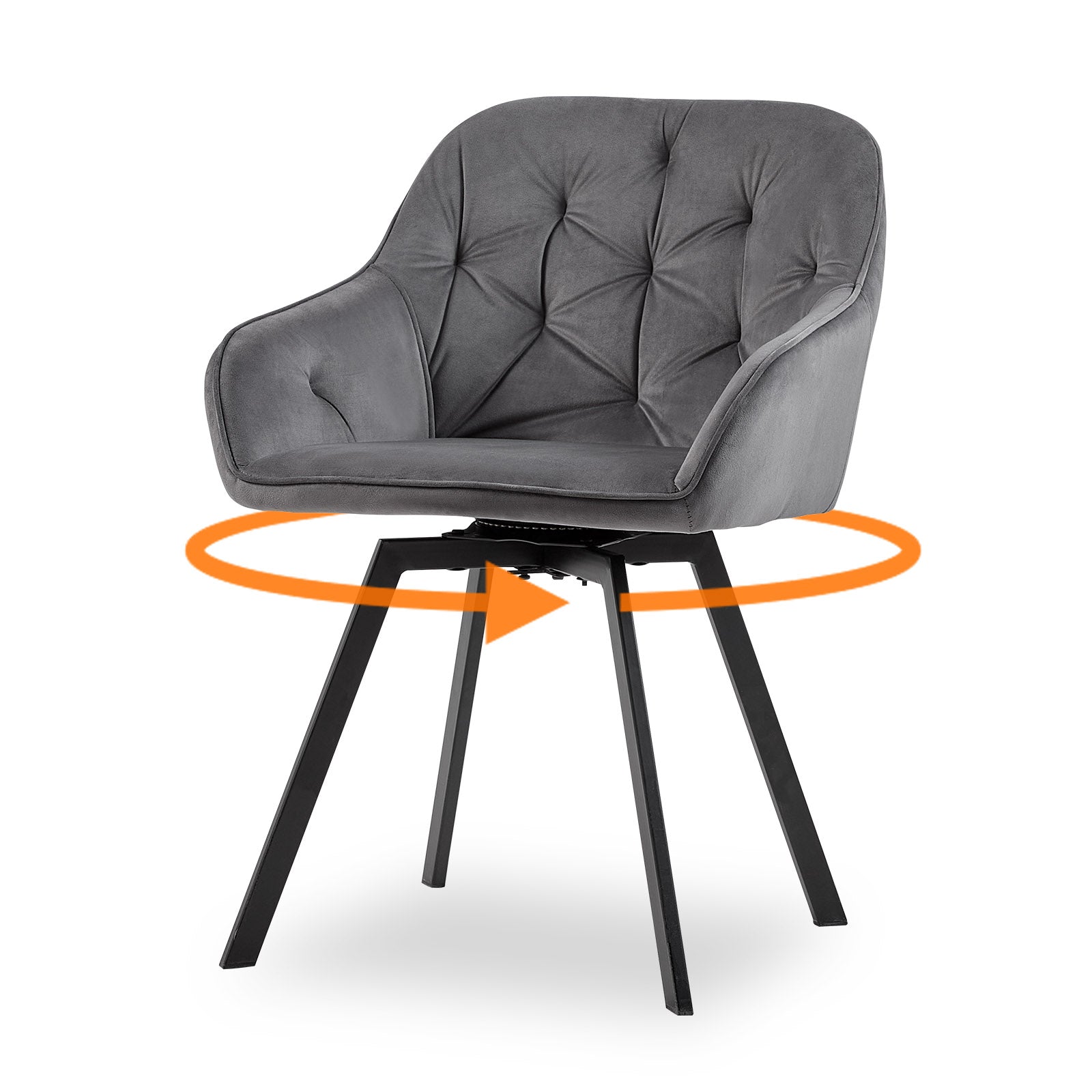 Garvies Armlehnstuhl aus Samt mid Drehbar