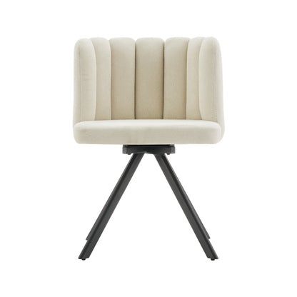 Fleur Esszimmerstuhl aus Chenille mit Drehbarer