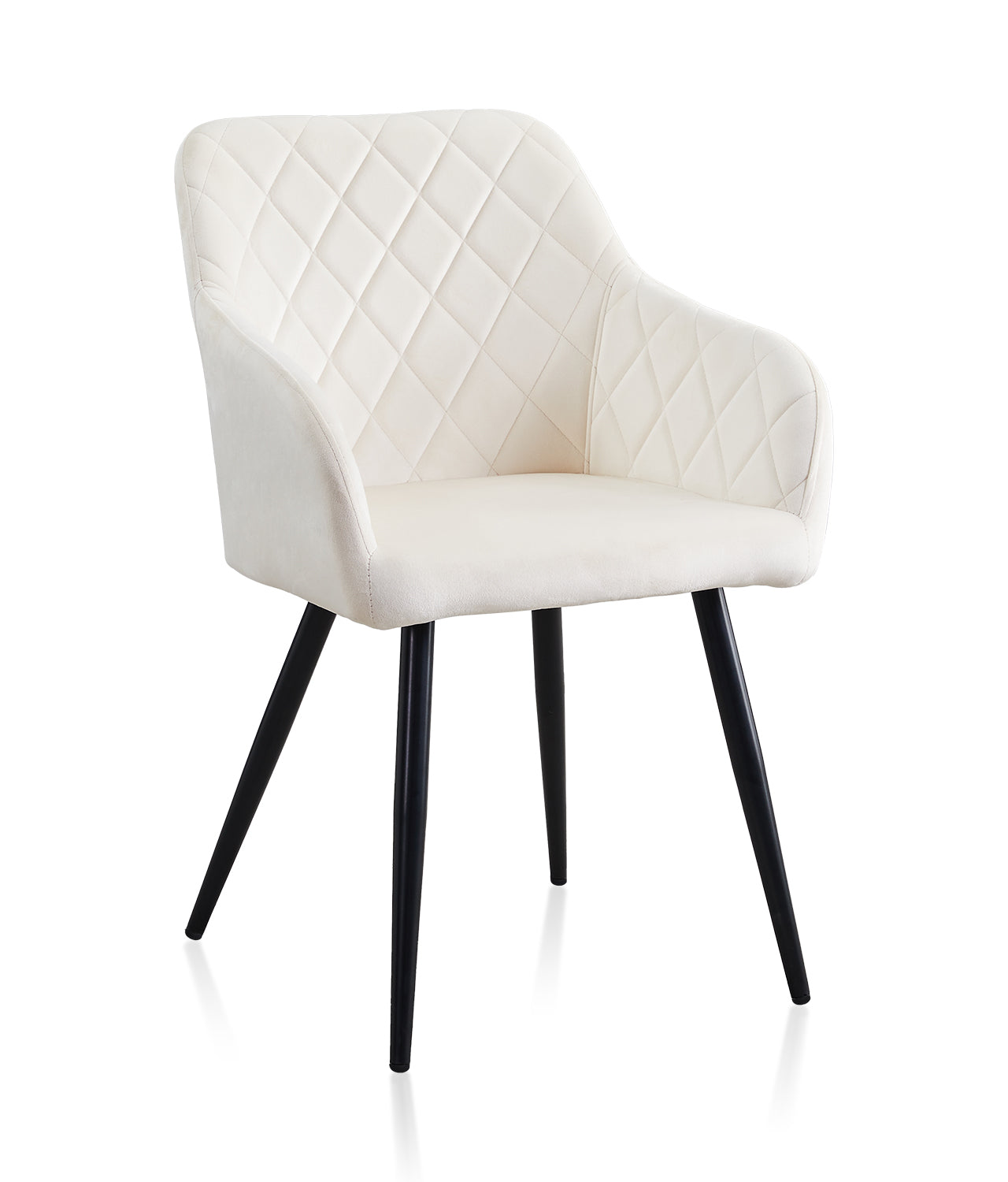 Moree Esszimmerstühle aus Bouclé-Elfenbeinweiß[2er-Set]