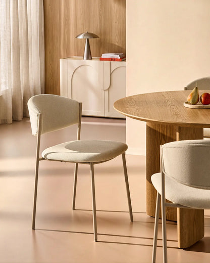 Rowan Esszimmerstuhl aus Leinen-Mischgewebe in Beige