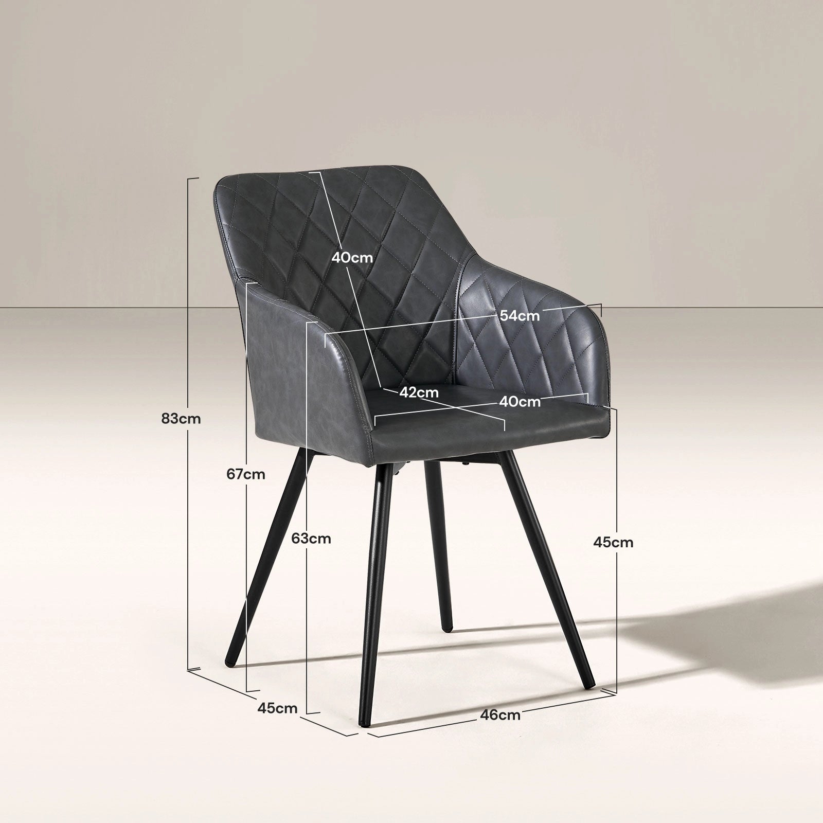 Moree Esszimmerstuhl aus Kunstleder mit Drehbarer[2er-Set]