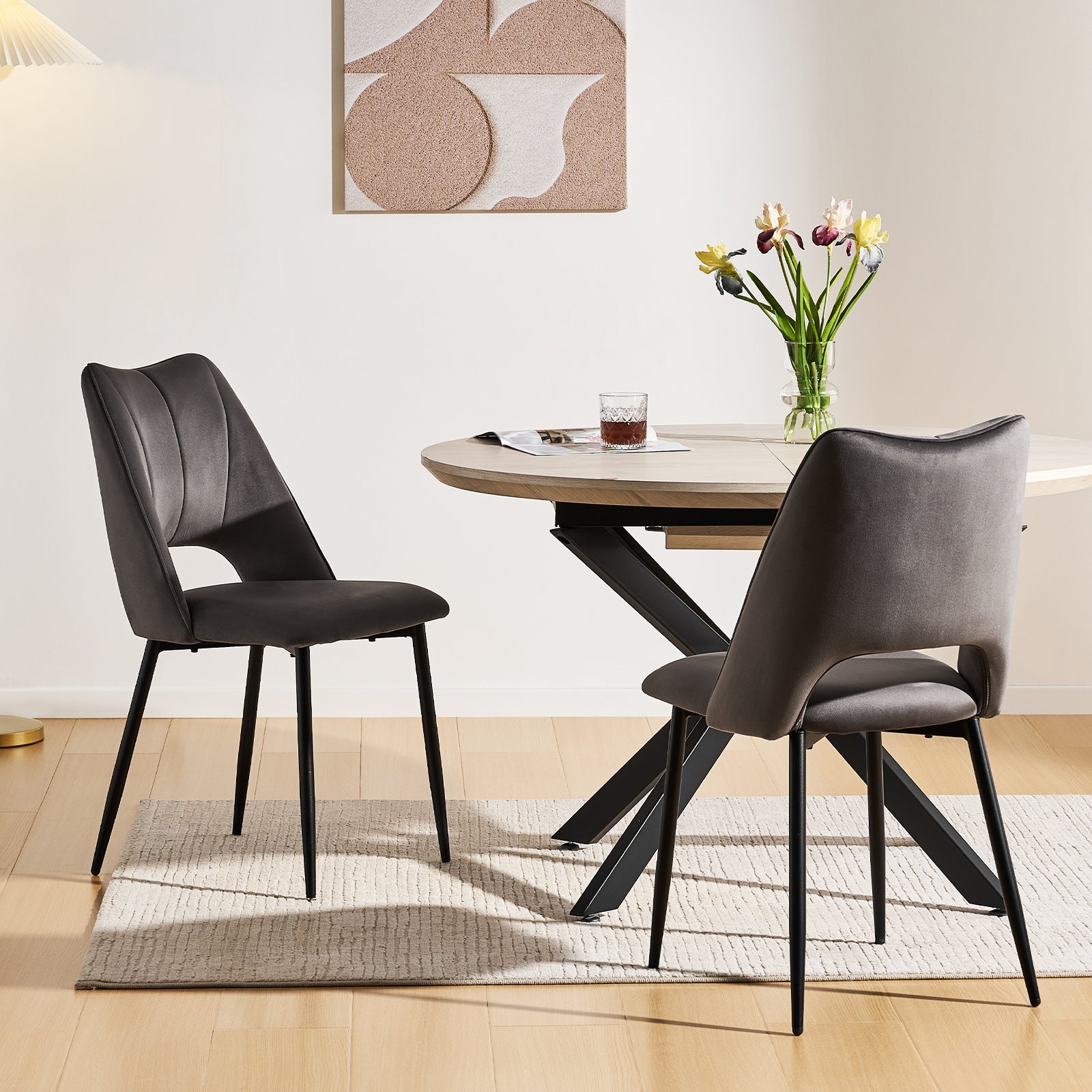 Evo Esszimmerstuhl aus Samt[2er-Set]