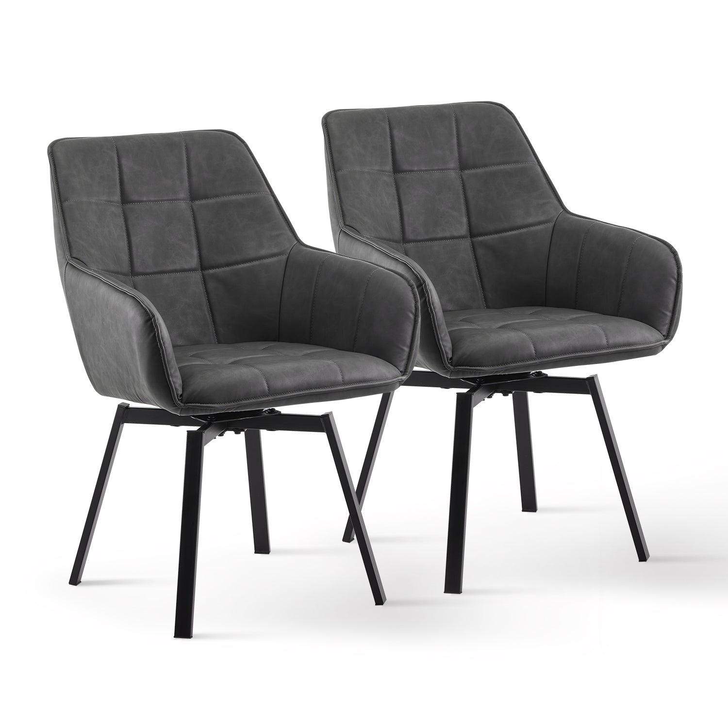 Danyl Armlehnstuhl aus Kunstleder mit drehbar[2er-Set]