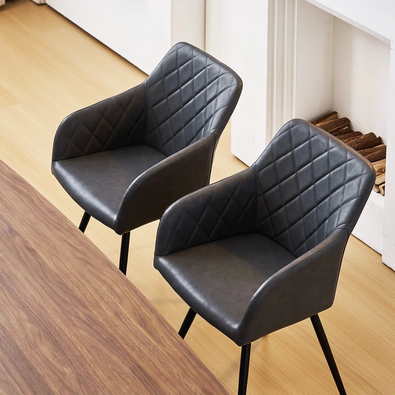 Moree Armlehnstühle aus Kunstleder mit Drehbarer