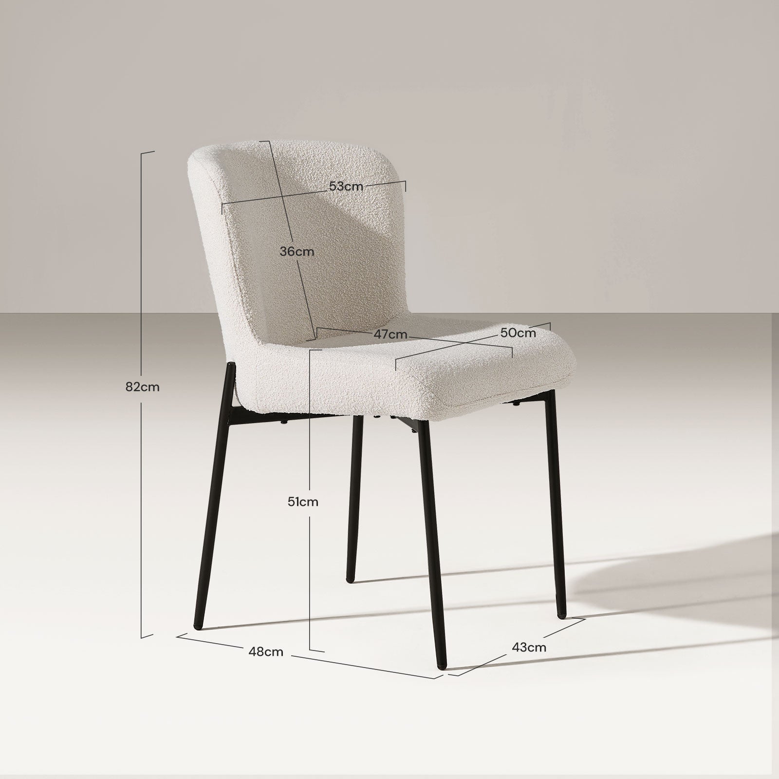 Celeste Esszimmerstühle aus Boucle