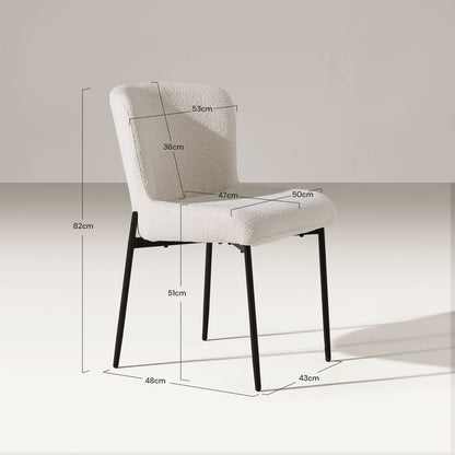 Celeste Esszimmerstühle aus Boucle