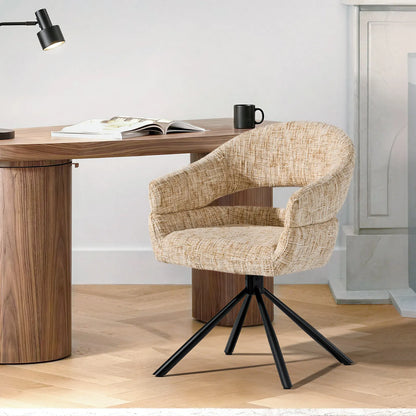 Clarice Moderner Drehsessel mit Armlehnstühle aus Chenille