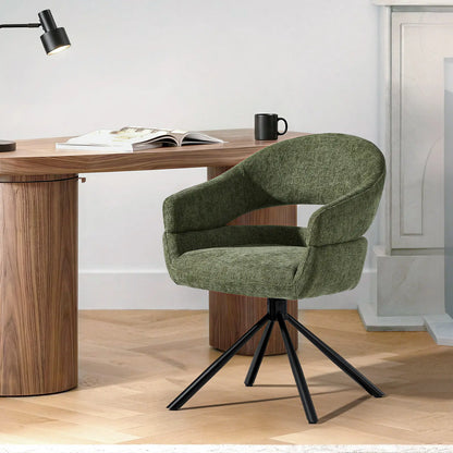 Clarice Moderner Drehsessel mit Armlehnstühle aus Leinenmischgewebe