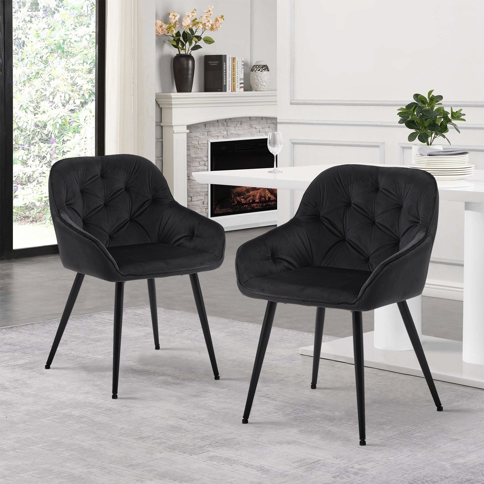 Garvies Esszimmerstühle aus Samt[2er-Set]