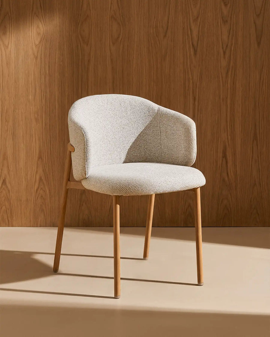Nolan Esszimmerstuhl mit Chenillebezug in Beige