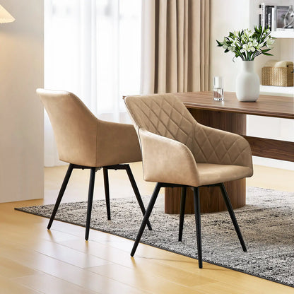 Moree Armlehnstühle aus Kunstleder mit Drehbarer