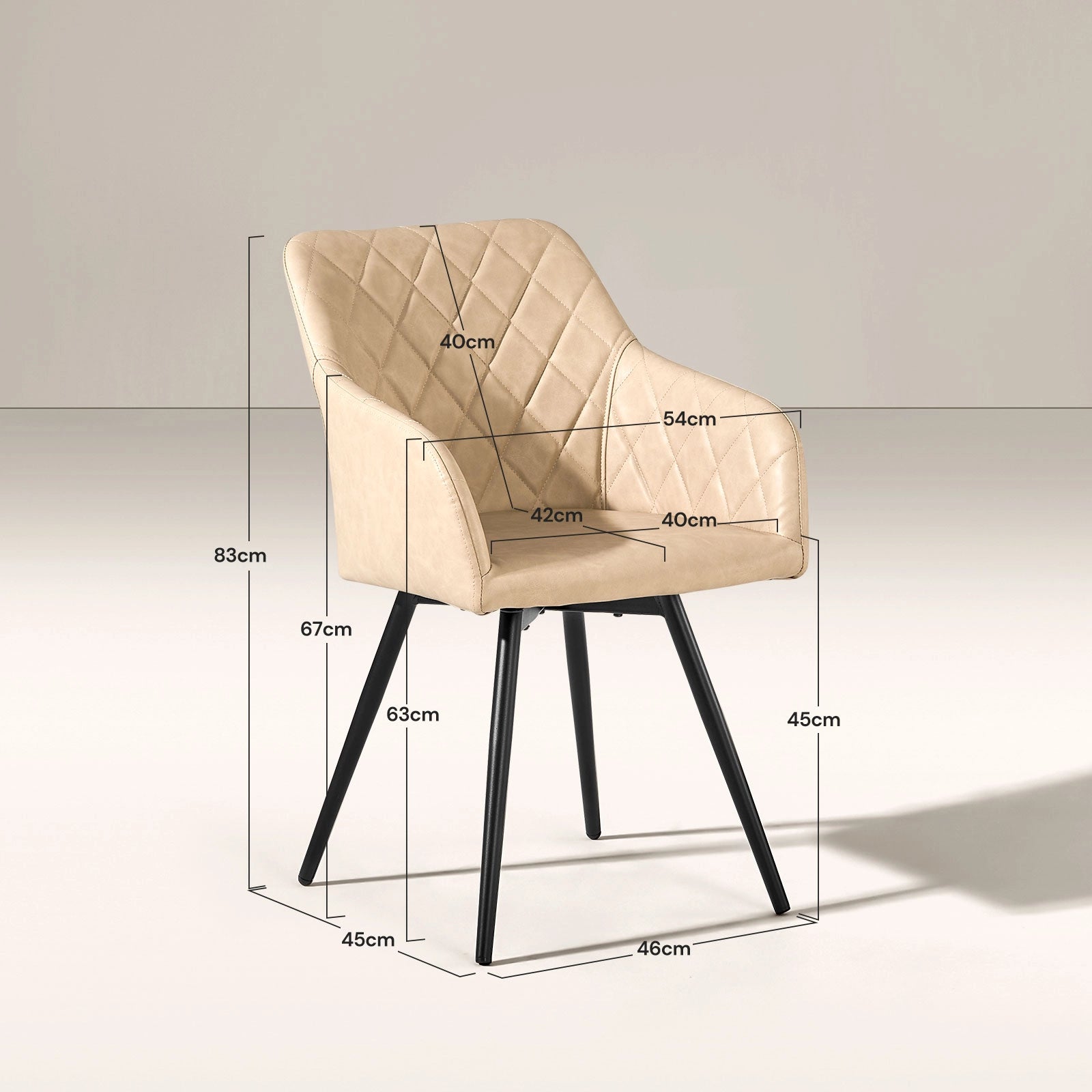 Moree Esszimmerstuhl aus Kunstleder mit Drehbarer[2er-Set]