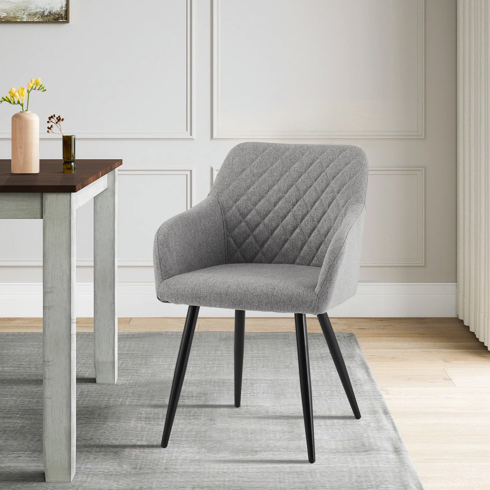 Lumes Esszimmerstühle aus Leinen[2er-Set]